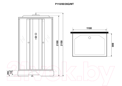 Душевая кабина Niagara Promo P110/80/26Q/MT 110x80x215