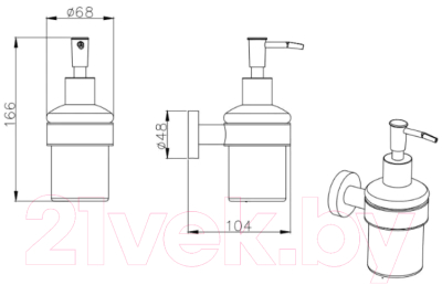 Дозатор для жидкого мыла Aquatek Вега AQ4005MB (черный матовый)