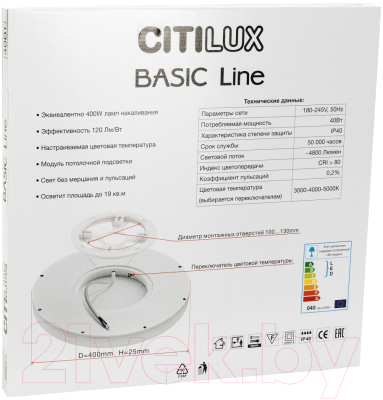 Потолочный светильник Citilux Бейсик Лайн CL738320VL