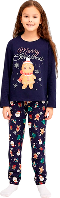 Пижама детская Mark Formelle 567740 (р.110-56, чернильный/печеньки новогодние) -