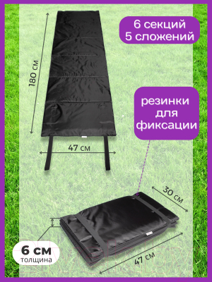 Туристический коврик Зубрава КС500-1800 (черный)