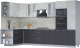 Кухонный гарнитур Интерлиния Мила 1.68x3.4 левая (бетон лайт/антрацит/опал светлый) - 