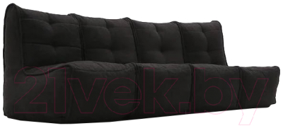 Бескаркасный диван Sled Лофт 4 рогожка 240х70х80 (черный)