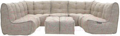 Бескаркасный угловой диван Sled Лофт 6 рогожка 280x170x80 (светло-серый)