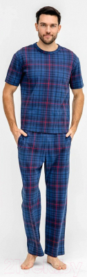 Комплект домашней одежды Mark Formelle 591039 (р.100-90-182/188, синяя клетка)