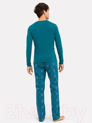 Комплект домашней одежды Mark Formelle 591023 (р.108-98-182/188, темно-зеленый/зеленая клетка)
