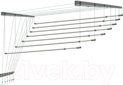 Сушилка для белья Comfort Alumin Group Потолочная 7 прутьев Silver Style Telescop 140-250см