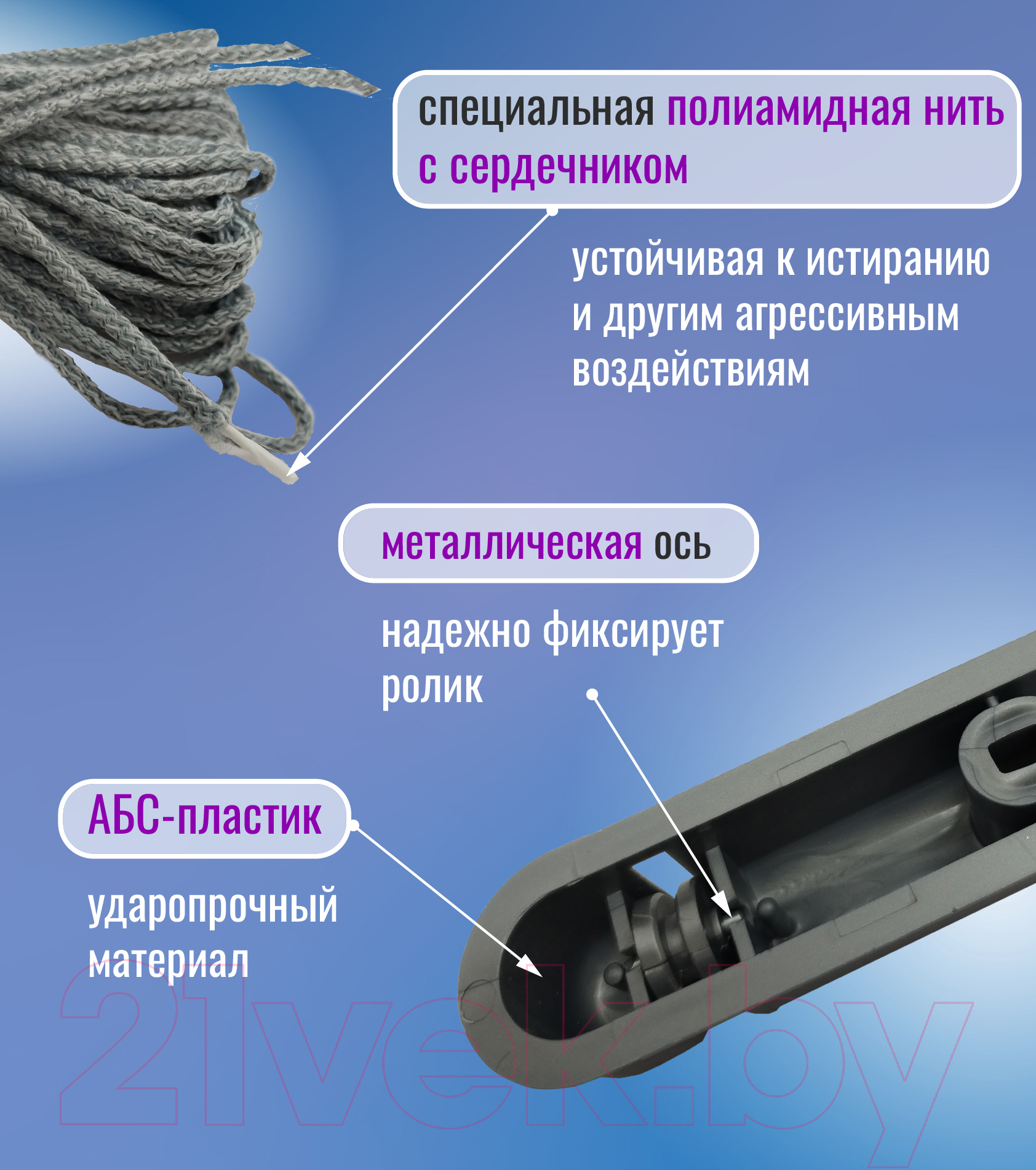Сушилка для белья Comfort Alumin Group Потолочная 5 прутьев Silver Style 110см (алюминий/серебристый) — фото 5