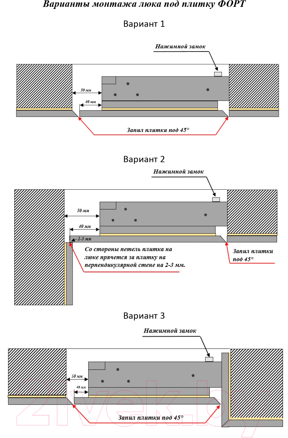 Люк под плитку Lukoff Форт 20x50