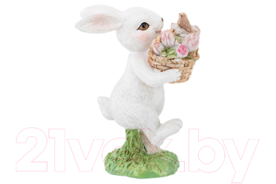 Статуэтка Elan Gallery Кролик с корзинкой тюльпанов / 210136 