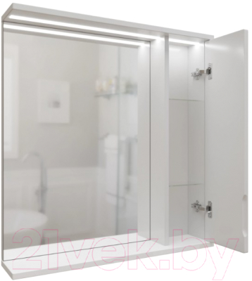 Шкаф с зеркалом для ванной Mixline Лайн 60 553011 (правый, с подсветкой)