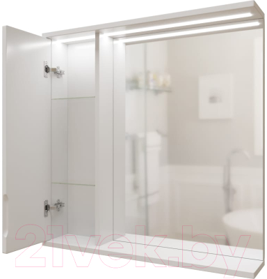 Шкаф с зеркалом для ванной Mixline Лайн 70 553015 (левый, с подсветкой)