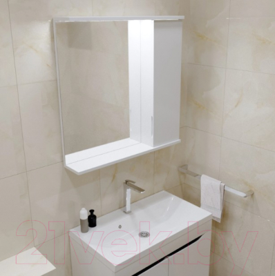 Шкаф с зеркалом для ванной Mixline Лайн 70 553017 (правый, с подсветкой)