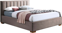 Двуспальная кровать Signal Chloe Marani 160x200 (Velvet Bluvel 40, бежевый/дуб) - 
