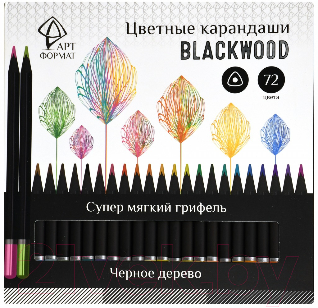 Набор цветных карандашей АртФормат Blackwood / AF03-051-72