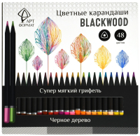 Набор цветных карандашей АртФормат Blackwood / AF03-051-48 (48цв) - 