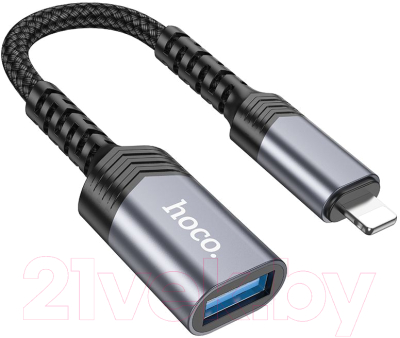 Адаптер Hoco UA24 iPhone-USB (металлик)