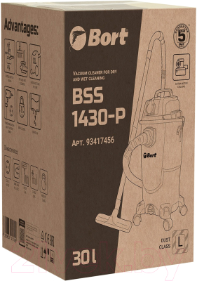 Профессиональный пылесос Bort BSS-1430-P (93417456)