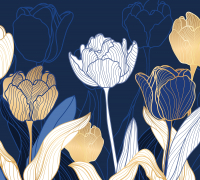 Фотообои листовые Vimala Рисованные тюльпаны (270x300) - 