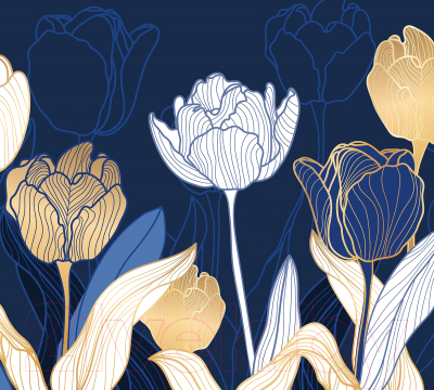 Фотообои листовые Vimala Рисованные тюльпаны (270x300)