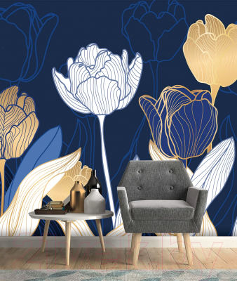 Фотообои листовые Vimala Рисованные тюльпаны (270x300)