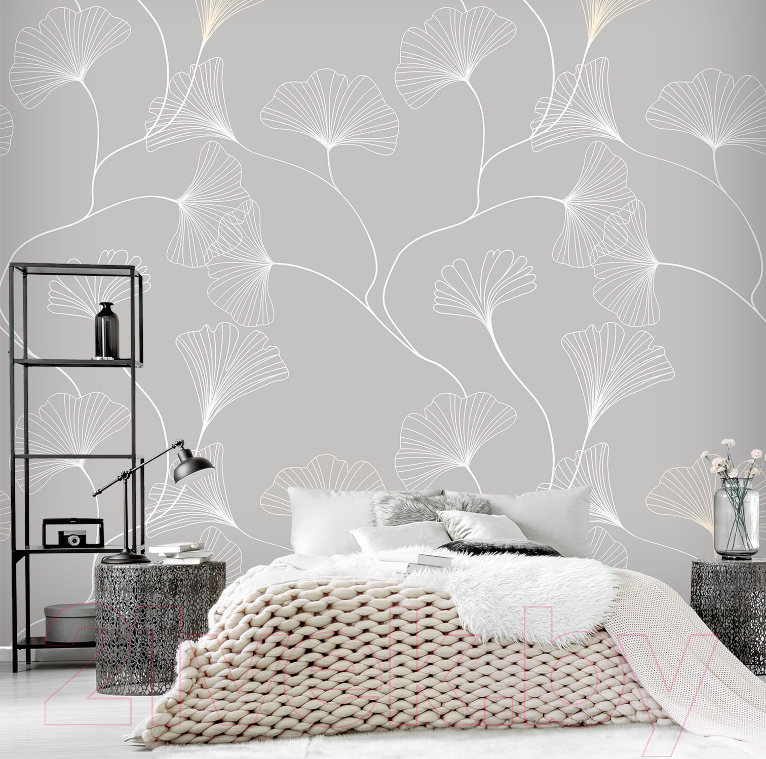 Фотообои листовые Vimala Рисованные цветы 2 (270x300) — фото 2