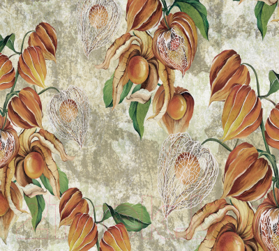 Фотообои листовые Vimala Рисованные цветы 3 (270x300)