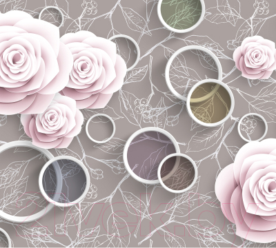 Фотообои листовые Vimala Розы и кольца (270x300)
