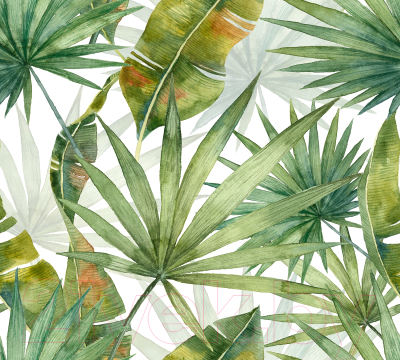 Фотообои листовые Vimala Листья акварель (270x300)
