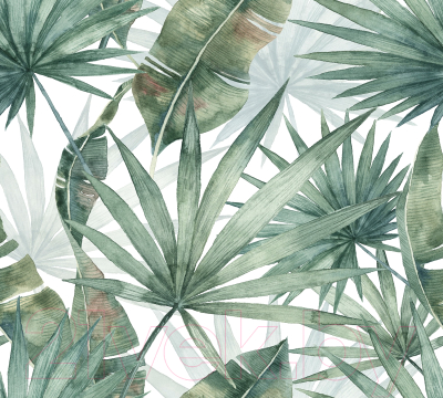 Фотообои листовые Vimala Листья акварель 2 (270x300)