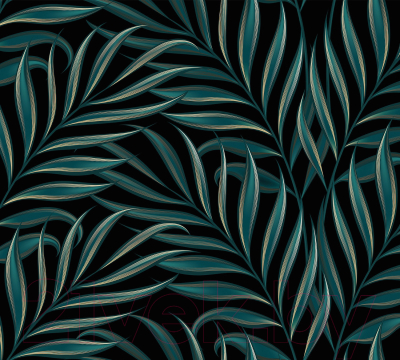 Фотообои листовые Vimala Пальмовые листья на черном (270x300)