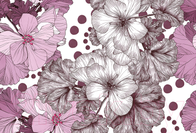 Фотообои листовые Vimala Векторные цветы 10 (270x400)