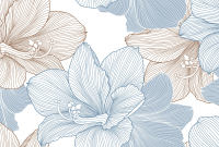 Фотообои листовые Vimala Векторные цветы 14 (270x400) - 