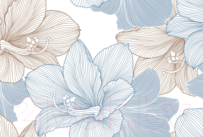Фотообои листовые Vimala Векторные цветы 14 (270x400)