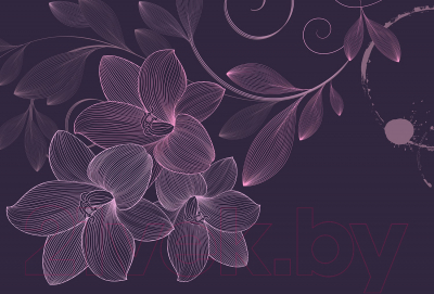 Фотообои листовые Vimala Векторные цветы 16 (270x400)