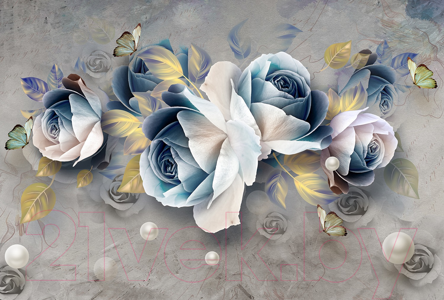 Фотообои листовые Vimala Рисованные цветы 6 (270x400)