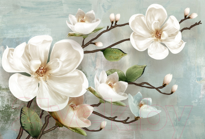Фотообои листовые Vimala Рисованные цветы 8 (270x400)