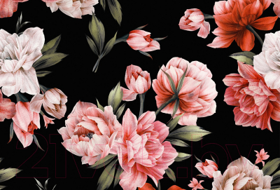 Фотообои листовые Vimala Рисованные цветы 9 (270x400)