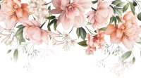 Фотообои листовые Vimala Рисованные цветы 11 (270x400) - 