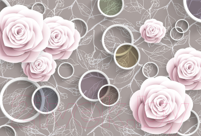 Фотообои листовые Vimala Розы и кольца (270x400)