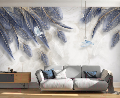 Фотообои листовые Vimala Перья на стене 2 (270x400)