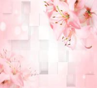 Фотообои листовые Vimala Лилии на розовом фоне (270x300) - 