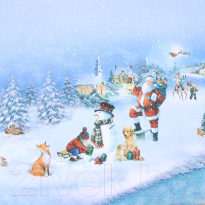 Комплект штор Этель Рождественский вечер / 9933894 (145x180, 2шт, с подхватами)