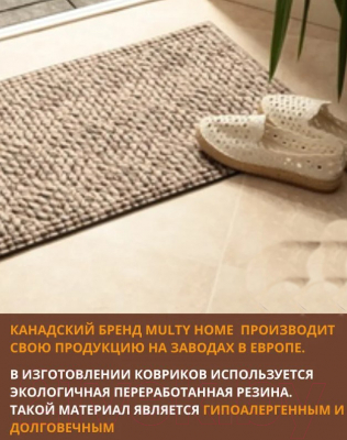 Коврик грязезащитный Multy Home Lima 40x60 / SH5000160 (Chunky Knit)