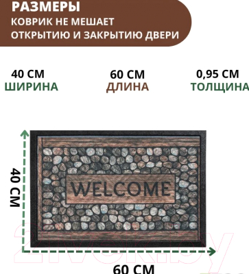 Коврик грязезащитный Multy Home Lima Soft-step 40x60 / SH5000158 (Framed Pebbles)