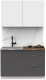 Готовая кухня Интермебель Микс Топ-1 1.2м (белый премиум/графит серый/дуб флагстаф темный) - 