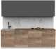 Готовая кухня Интермебель Микс Топ-8 2.4м (графит серый/дуб каньон/дуб флагстаф темный) - 