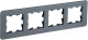 Рамка для выключателей и розеток IEK Brite BR-M42-G-41-K53 (графит) - 