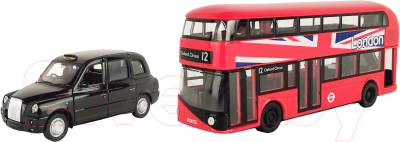 Набор игрушечной техники Welly Лондонские автобус и такси / 99931-2TB