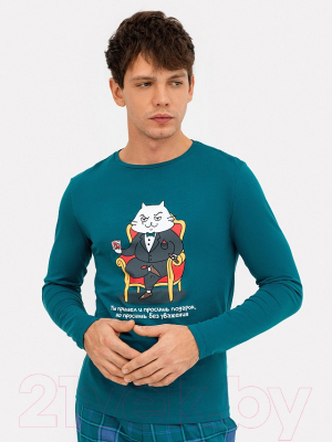 Изображение товара Комплект домашней одежды Mark Formelle 591023 (р.100-90-182/188, темно-зеленый/зеленая клетка)